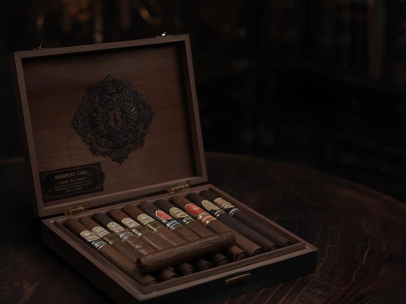 cigar box with cigars